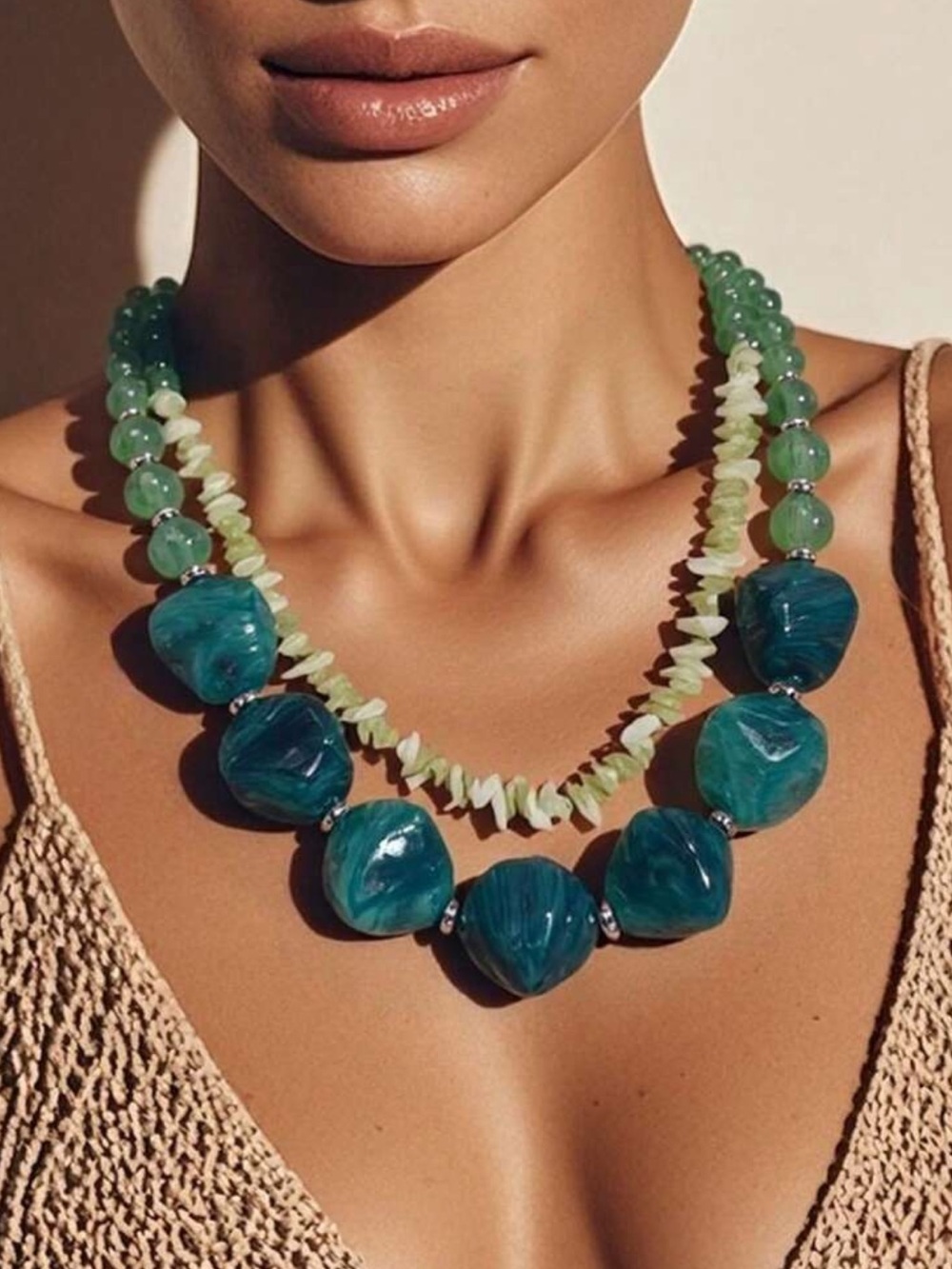 Green Chunky Necklace R747